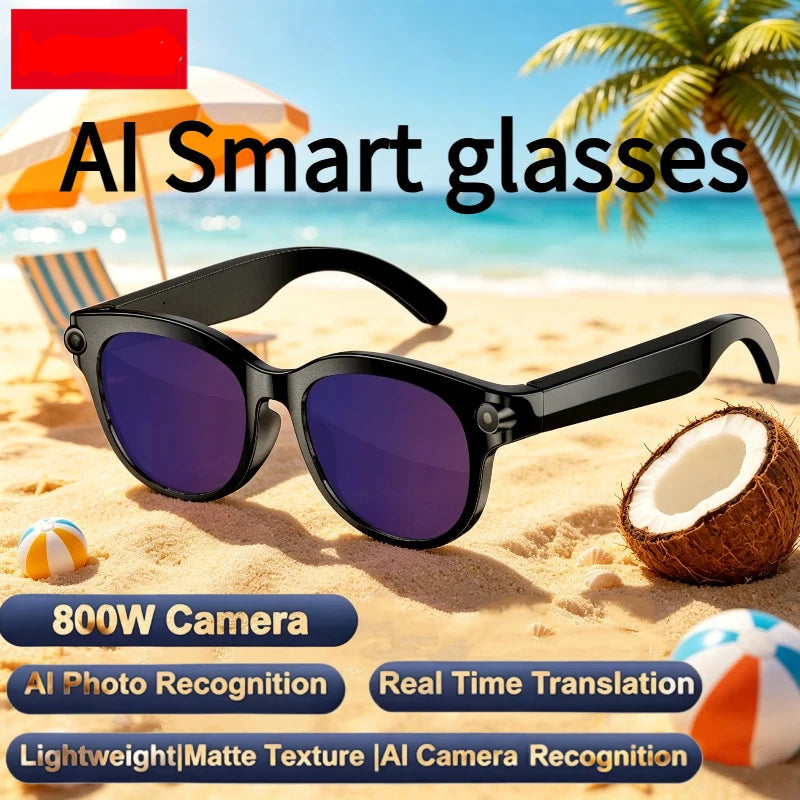 4K Smart Glasses Men HD Camera 150+Language Translation ChatGPT WIFI Video Recording Bluetooth CallAudio Glasses Women