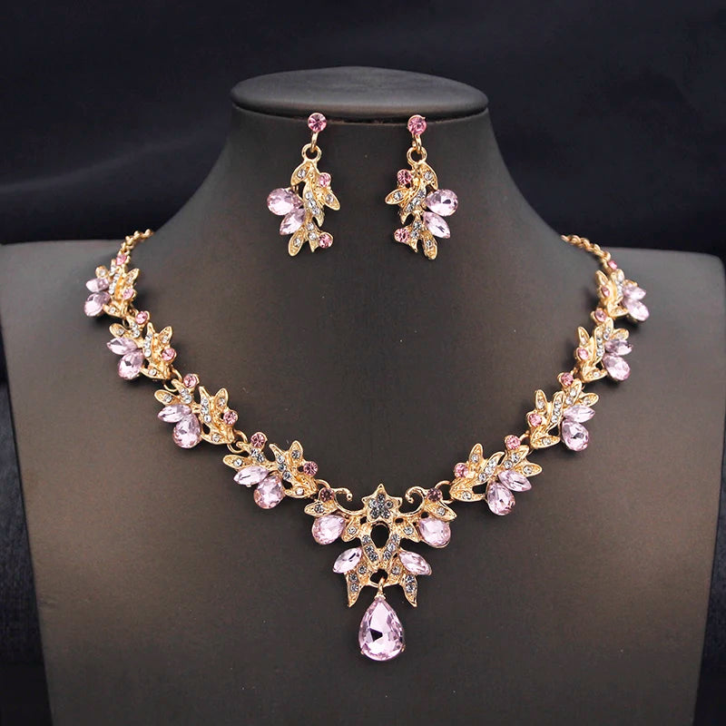 Elegant Choker Necklace & Earrings Set for Bridal, Prom & Special Occasions goobingoo