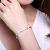 4mm Zirconia Tennis Bracelet Gold/Silver Stainless Steel Women