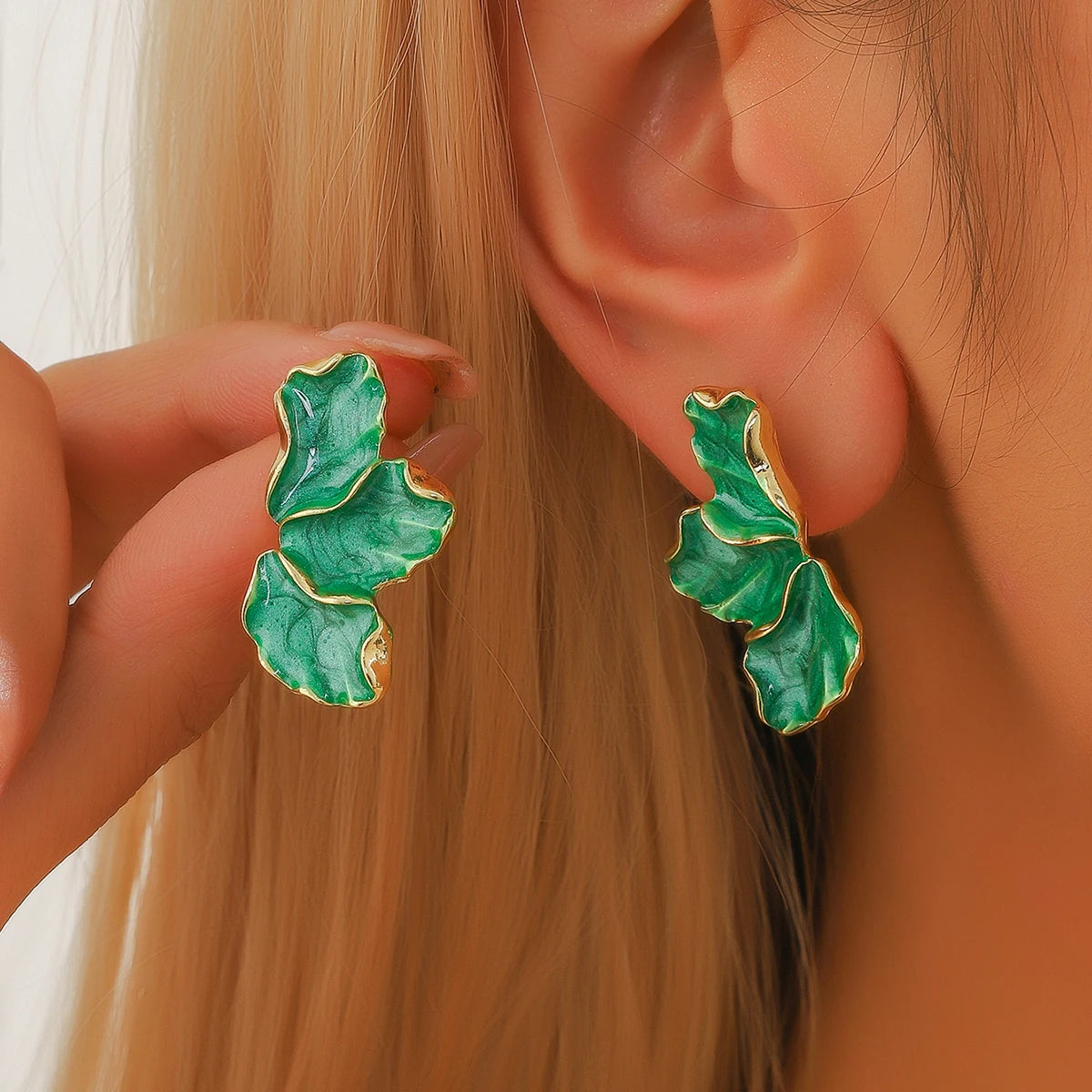Maple Leaf Floral Earrings Colorful Elegant Nature Jewelry