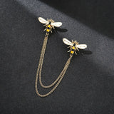 Crystal Bee Tassel Brooch Luxury Statement Pin