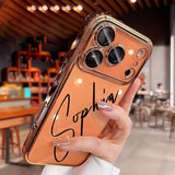 goobingoo Custom Name Transparent TPU Phone Case - Personalized Plated Lettering Cover