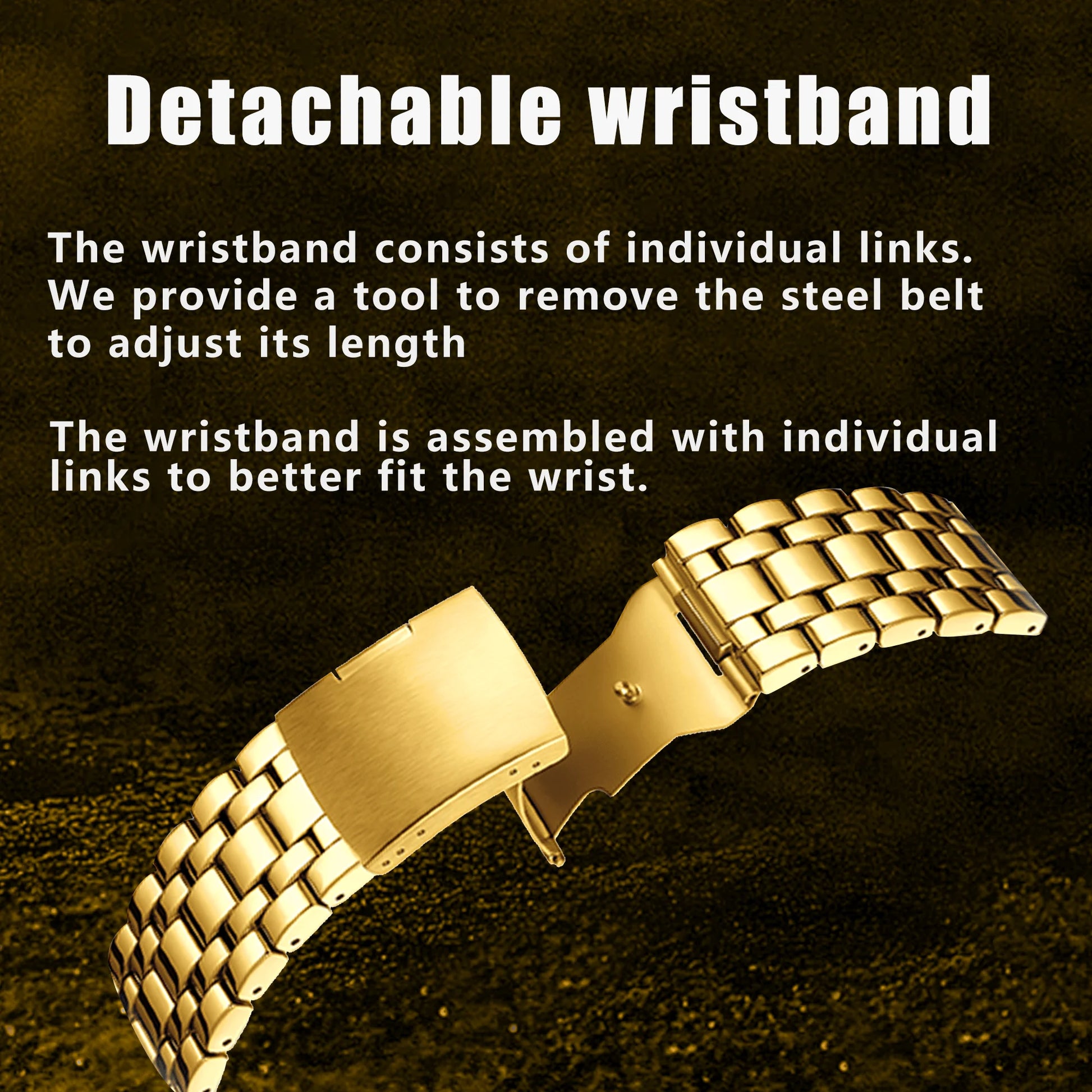 goobingoo, gold chronograph watch, mens oversized watch, blue dial gold watch, luxury stainless steel watch, bold executive timepiece, diver style watch, waterproof quartz watch, gold link bracelet, statement mens watch goobingoo