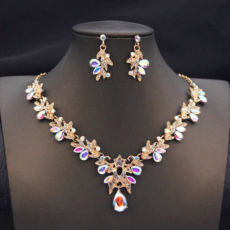 Elegant Choker Necklace & Earrings Set for Bridal, Prom & Special Occasions goobingoo