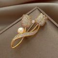 Tulip Flower Brooch — Elegant Coat Pin for Women