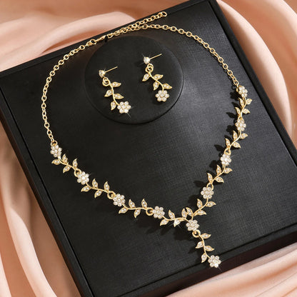 Elegant Women’s Choker Necklace & Earrings Set for Wedding & Prom goobingoo