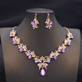 goobingoo Elegant Choker Necklace & Earrings Set - Luxury Bridal & Prom Jewelry
