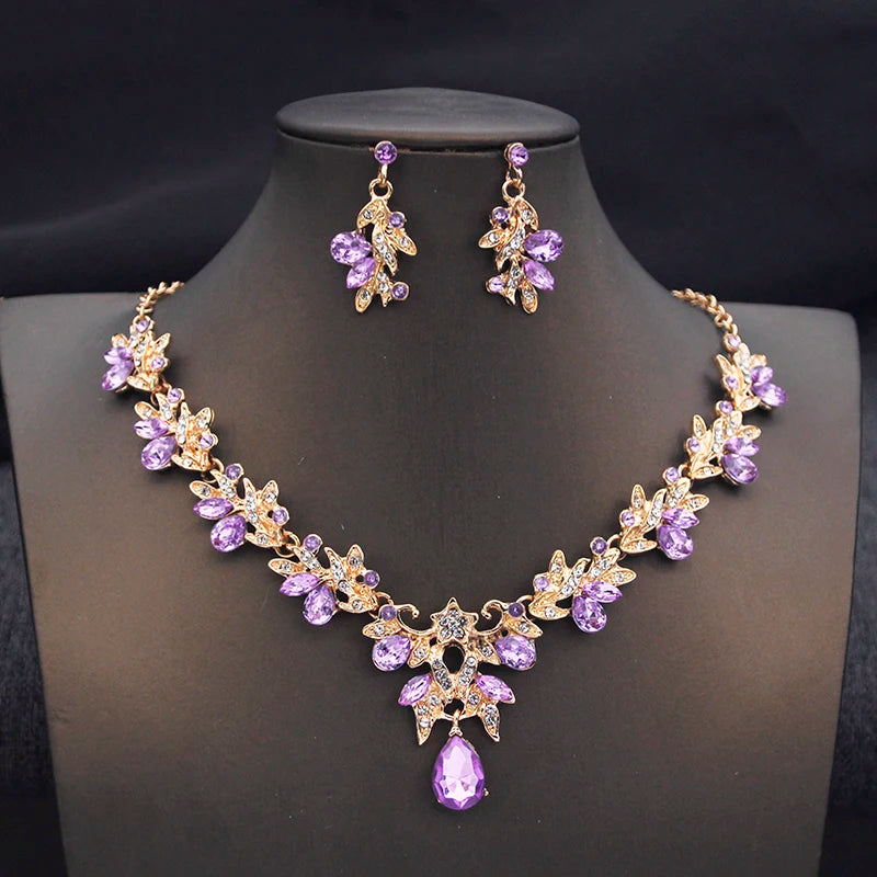 Elegant Choker Necklace & Earrings Set for Bridal, Prom & Special Occasions goobingoo