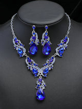Elegant Alloy Necklace and Earring Set Wedding Party Jewelry