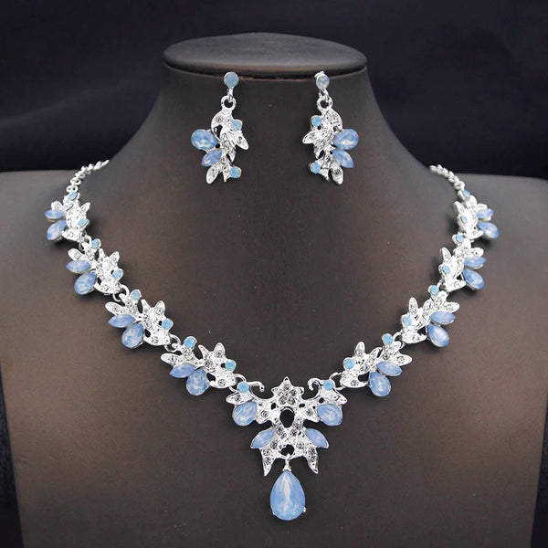 Elegant Choker Necklace & Earrings Set for Bridal, Prom & Special Occasions goobingoo