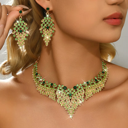 goobingoo Emerald Elegance Cascading Jewelry Set goobingoo