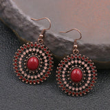 Bohemian Colorful Disc Earrings Statement Festival Jewelry