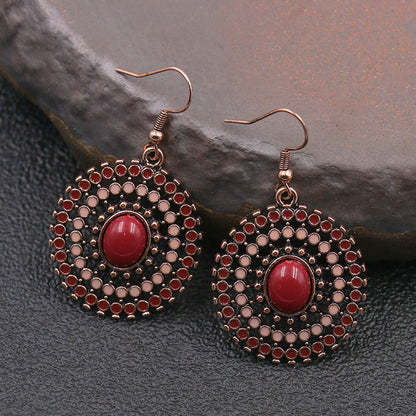 Bohemian Colorful Disc Earrings Statement Festival Jewelry