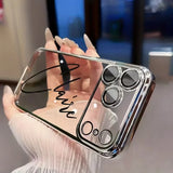 goobingoo Custom Name Transparent TPU Phone Case - Personalized Plated Lettering Cover