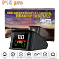 P10 Pro Head Up Display OBD2 Car Digital Speedometer Mileage & Temperature Gauge