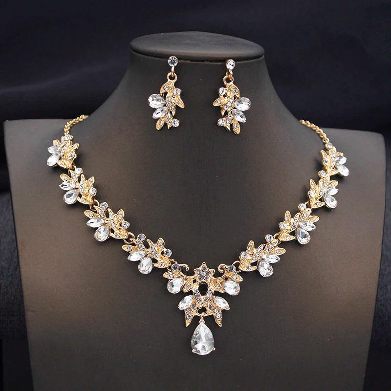Elegant Choker Necklace & Earrings Set for Bridal, Prom & Special Occasions goobingoo