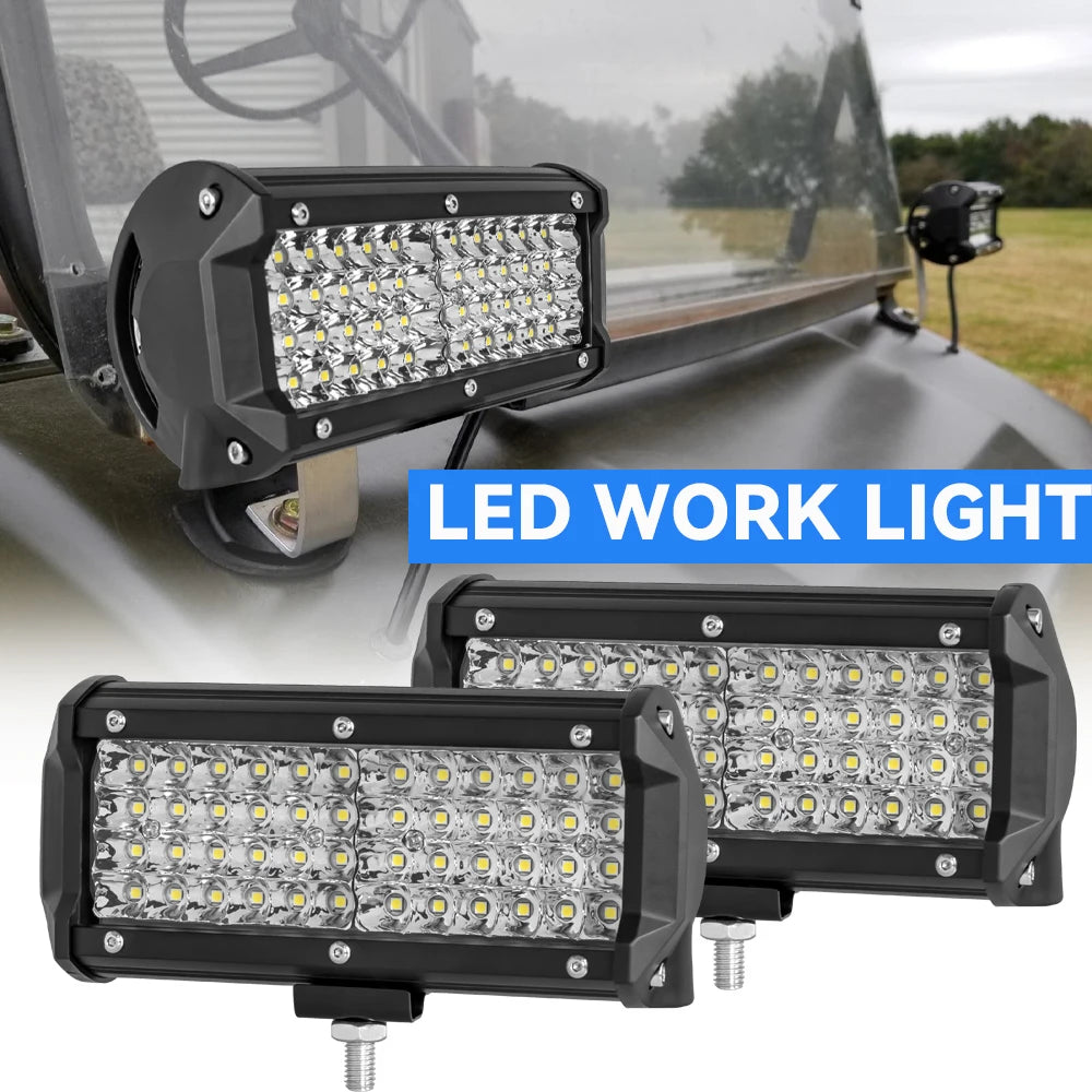 goobingoo 7" LED Light Bar - Offroad Spot Flood Combo Beam Waterproof Work Light