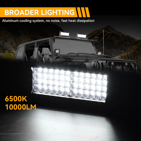 7” LED Light Bar – Offroad Spot Flood Combo Waterproof Work Light goobingoo
