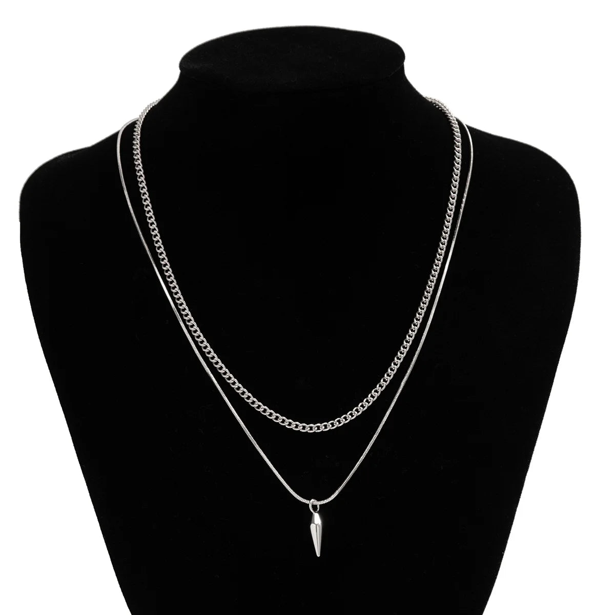 Men’s Punk Snake Chain Necklace Set Stainless Steel Cuban Choker
