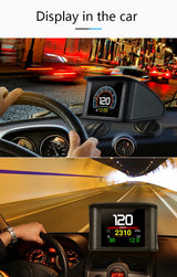 P10 Pro Head Up Display OBD2 Car Digital Speedometer Mileage & Temperature Gauge
