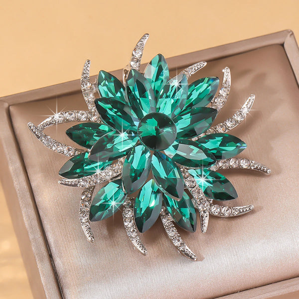 Eternal Flower Crystal Brooch — Luxury Statement Pin for Women