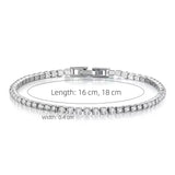 4mm Zirconia Tennis Bracelet Gold/Silver Stainless Steel Women
