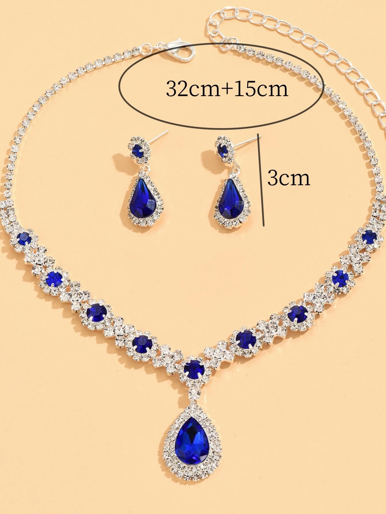 Luxury Crystal Droplet Jewelry Set for Wedding, Bridal & Evening Wear goobingoo