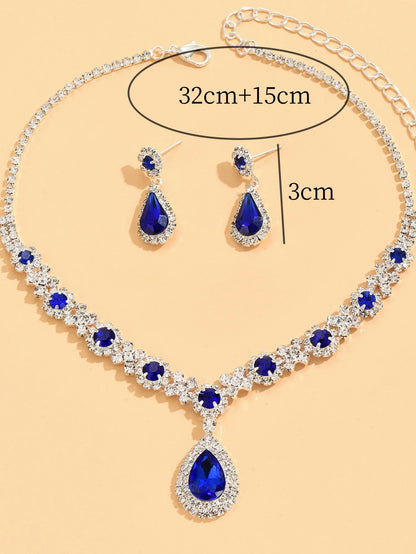 Luxury Crystal Droplet Jewelry Set for Wedding, Bridal & Evening Wear goobingoo