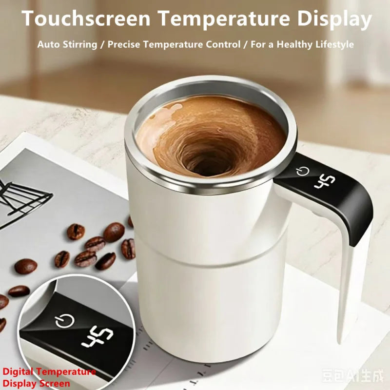Automatic Self Stirring Mug Rechargeable Coffee Mixer Cup Stainless Steel