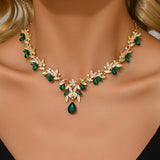 goobingoo Geometric Water Drop Pendant Necklace - Elegant Crystal Statement Chain for Women