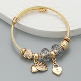 Evil Eye Stainless Steel Charm Bracelet — Gold Plated Daily Wear