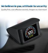 P10 Pro Head Up Display OBD2 Car Digital Speedometer Mileage & Temperature Gauge