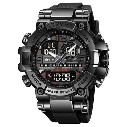 New STRYVE Watch for Men's Digital-Analog Dual Movement Luminous Calendar Waterproof Watches Fashion Men's Sports Watch 8025 goobingoo