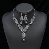 Elegant Alloy Necklace and Earring Set Wedding Party Jewelry