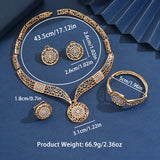 Luxury Metal Jewelry Set Necklace Earrings Bracelet Ring