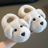 goobingoo Cute Cartoon Dog Winter Slippers - Soft Sole Warm Indoor Furry Shoes