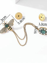Crystal Bee Tassel Brooch Luxury Statement Pin