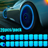 Luminous Tire Valve Caps Glow Wheel Stem Caps for Car & Bike