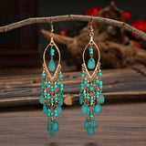 Bohemian Tassel Bead Earrings — Vintage Vacation Drop Earrings