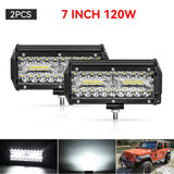 goobingoo 7" LED Light Bar - Offroad Spot Flood Combo Beam Waterproof Work Light