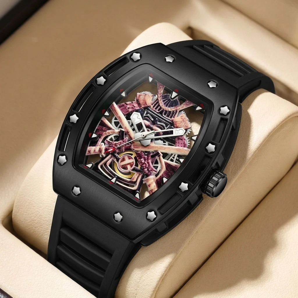 goobingoo Creative Astronaut Tonneau Sports Watch - Luxury Space Cartoon Quartz Timepiece goobingoo