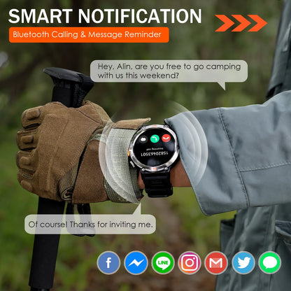 EIGIIS KE3 2025 New Bluetooth Call smartwatch for men Full Touch Screen With Health Monitor heart rate Flashlight Smart watch goobingoo
