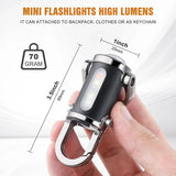Mini COB LED Keychain Flashlight — USB Rechargeable, Waterproof EDC Light