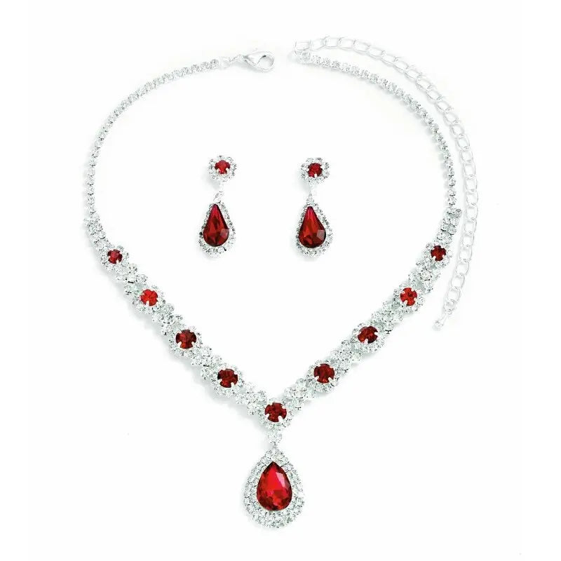 Luxury Crystal Droplet Jewelry Set for Wedding, Bridal & Evening Wear goobingoo