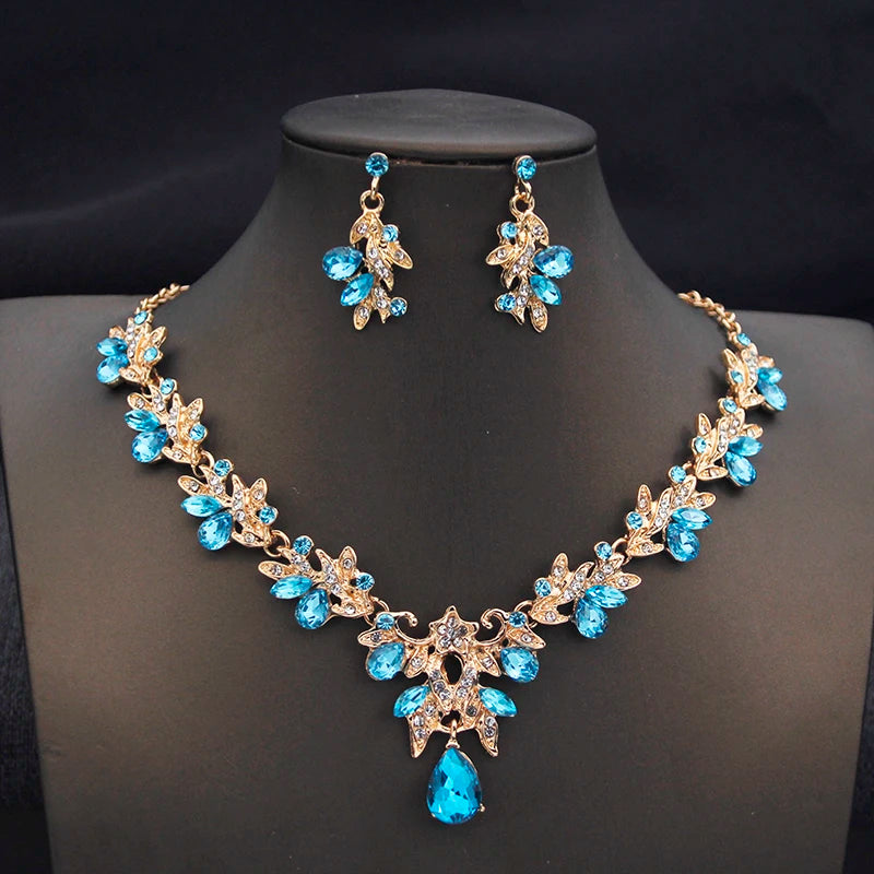Elegant Choker Necklace & Earrings Set for Bridal, Prom & Special Occasions goobingoo