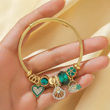 Evil Eye Stainless Steel Charm Bracelet — Gold Plated Daily Wear