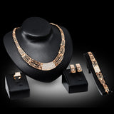 Luxury Metal Jewelry Set Necklace Earrings Bracelet Ring