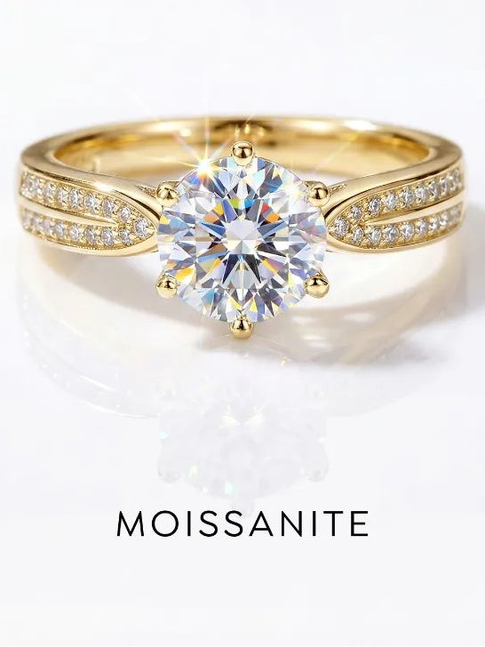1CT Moissanite Engagement Ring 925 Sterling Silver Women’s Ring