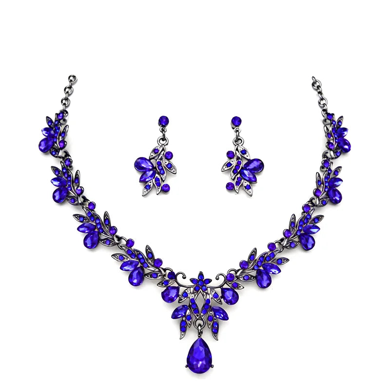 Elegant Choker Necklace & Earrings Set for Bridal, Prom & Special Occasions goobingoo