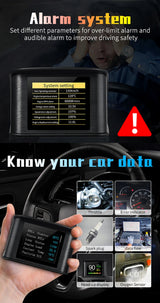 P10 Pro Head Up Display OBD2 Car Digital Speedometer Mileage & Temperature Gauge